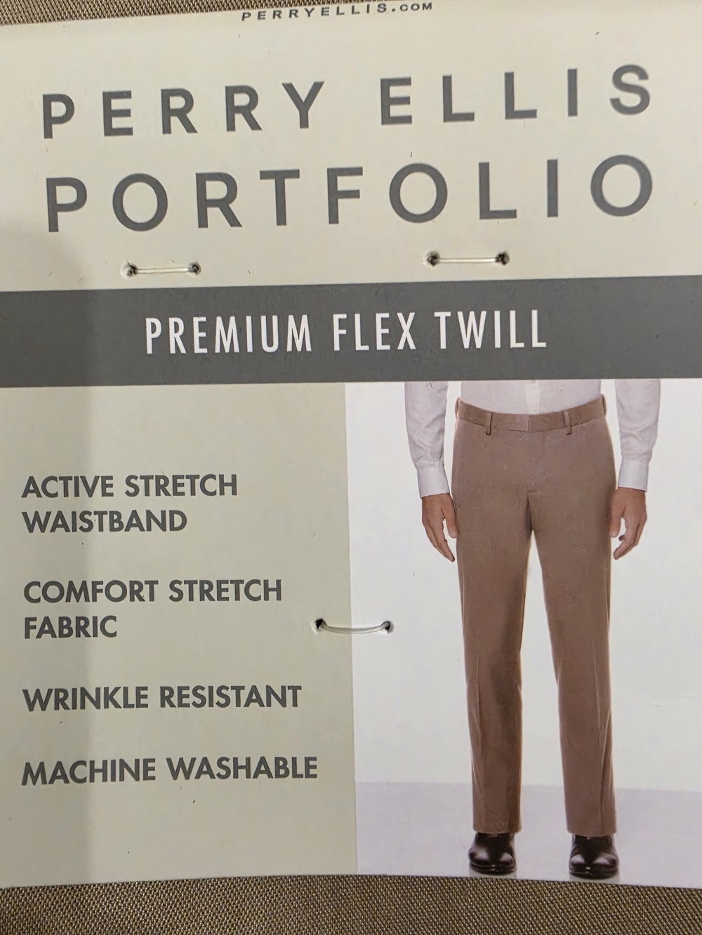 Perry Ellis Portfolio Men's Tan/Brown Stretch Twill Chinos